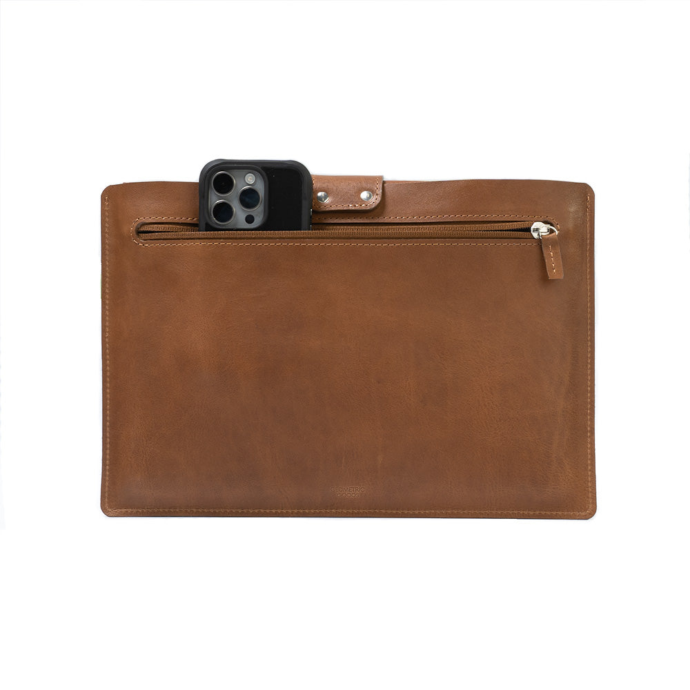 Leather Sleeve for MacBook with zipper pocket