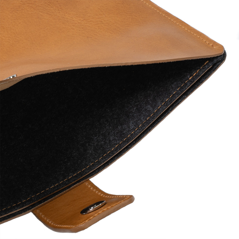 Leather Sleeve for MacBook with zipper pocket